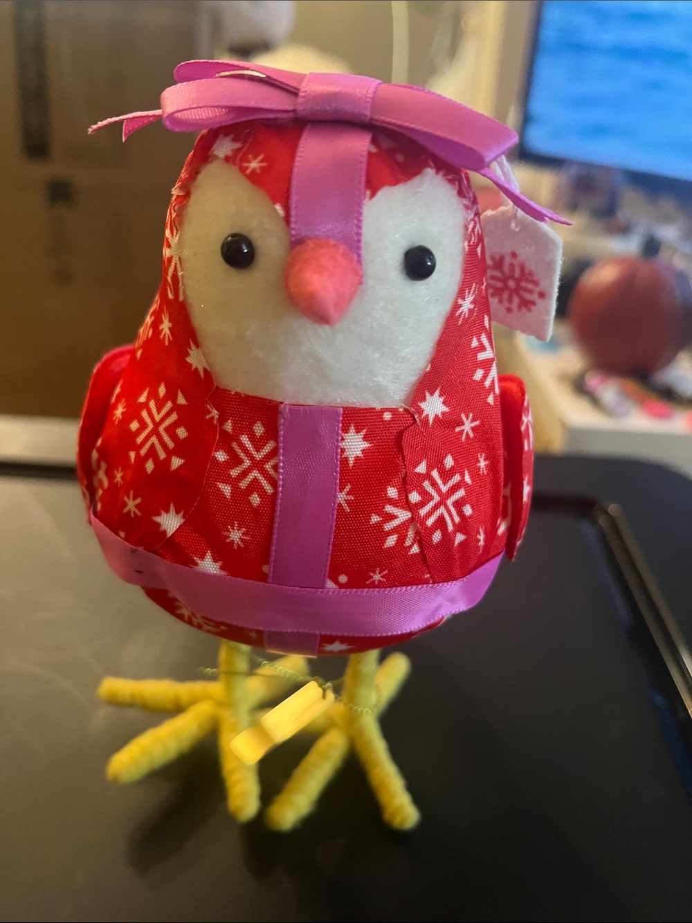 Target Red and Pink Holiday Snowflake Bird Ornament